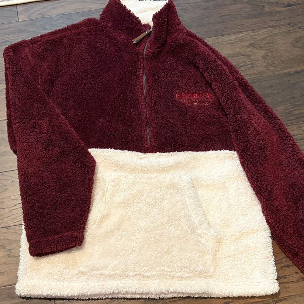 Cozy Maroon and Cream Pullover